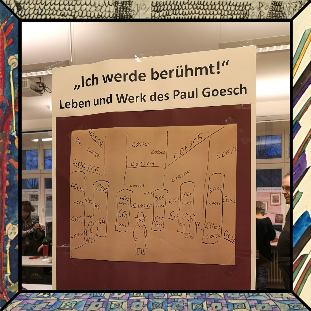 Ein Lila Plakat.. Darauf eine Skizze von Goesch. Darüber die Überschrift "Ich werde berühmt" thumbnail