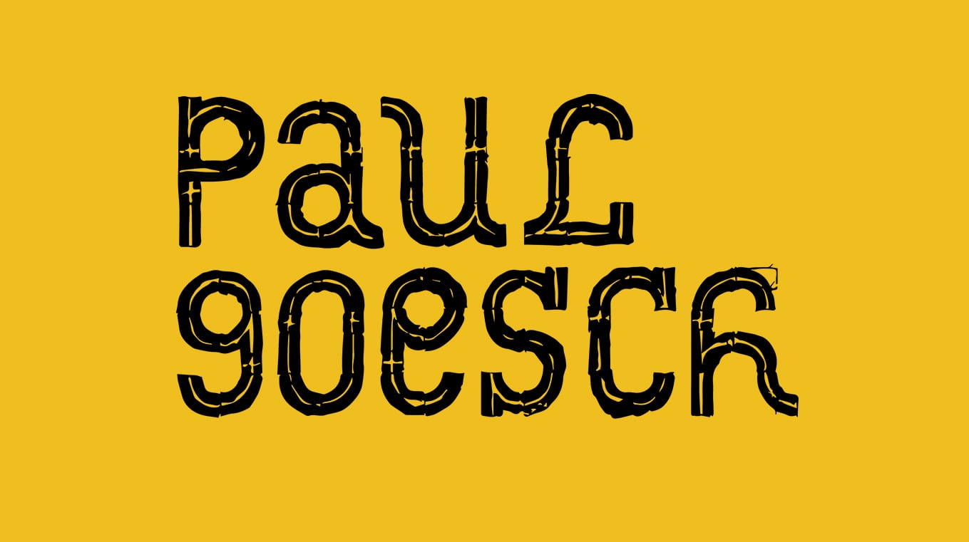 Logo: Paul Goesch. Das Logo ist aus der Schriftart von Paul Goesch zusammengesetzt.